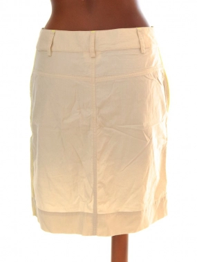 36/S Béžová sukně s jemným proužkem bavlněná zn.Olsen