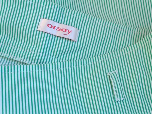 M/L Zelenobílá proužková pružná sukně Orsay