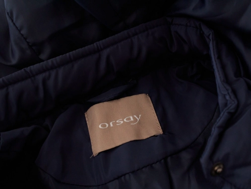 38/M Modrá prošívaná bunda kabát Orsay s kapucí nošení jaro/podzim