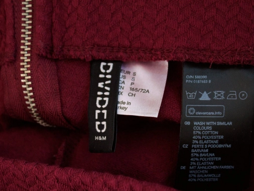 36/S Fialovovínová dámská sukně H&M na zip