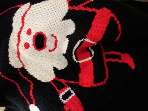S/M Dámský černý vánoční svetr s obrázkem
