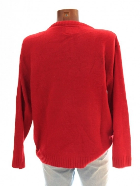 M/L Vánoční červený svetr s aplikací na pd
