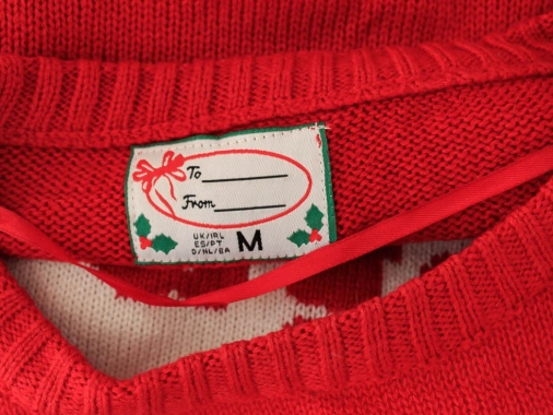 M/L Vánoční červený svetr s aplikací na pd