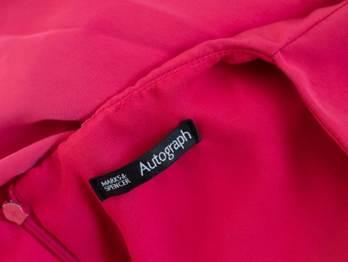 40/L Tmavě růžové šaty s vázačkou v pase M&S