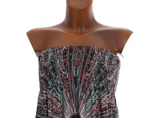 S/M Dámské vzorované letní šaty bez ramínek