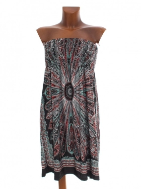 S/M Dámské vzorované letní šaty bez ramínek