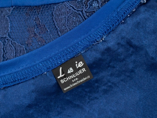 48/4XL Dámské modré slavnostní šaty Linie Schneider nové