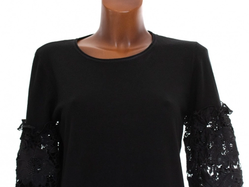 L/XL Dámské pleteninové šaty Beauty Women se zdobenými rukávy