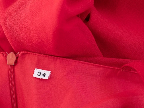34/XS Dámské červené slavnostní maxi šaty s podšívkou