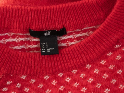 36/S Dámský červený svetr H&M 10% alpaca