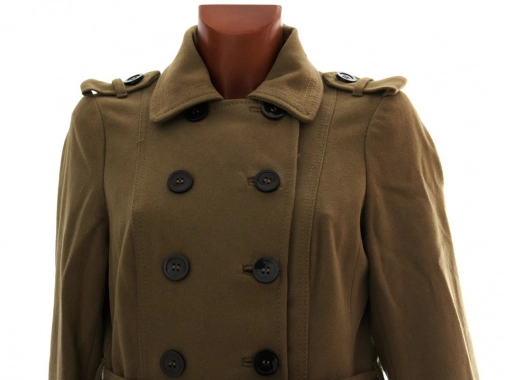 L/XL Dámský vlněný khaki kabátek H&M