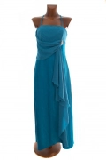 S/M Modré tyrkysové společenské dámské šaty Carlen