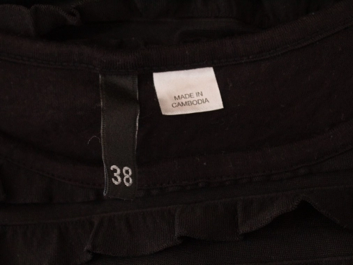 S/M Dámské černé pružné šaty H&M s volánky