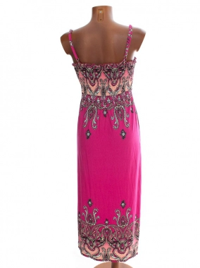 S/M Růžovofialové letní pružné šaty Bonprix