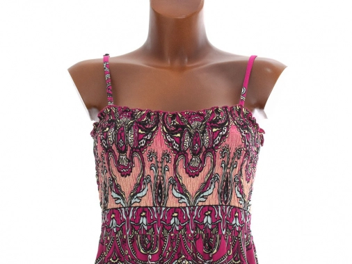 S/M Růžovofialové letní pružné šaty Bonprix