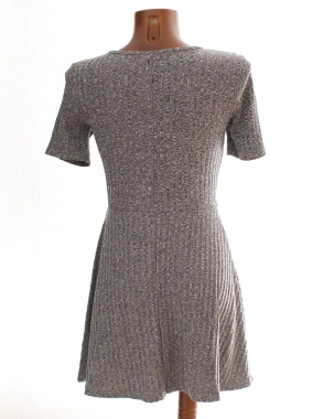 36/S Šedé žerzejové pružné melírované H&M šaty