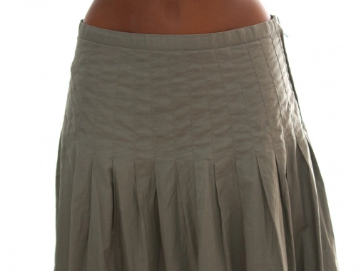 36/S Khaki dámská letní sukně H&M s výšivkou