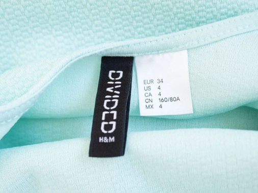 34/XS Mint dámské letní pružné šaty H&M