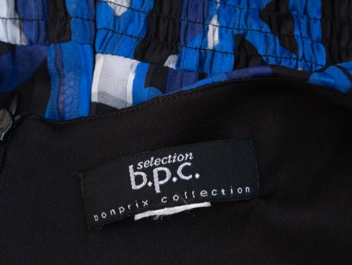 46/XXXL Modré dámské maxi šaty Bonprix s podšívkou