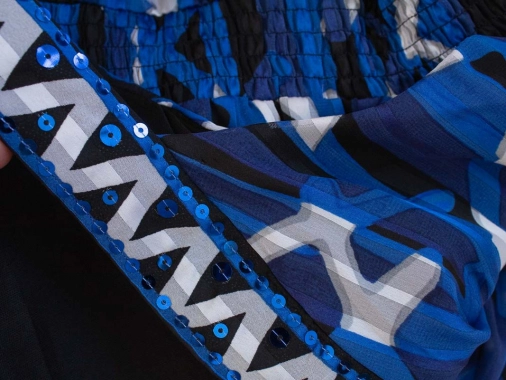 46/XXXL Modré dámské maxi šaty Bonprix s podšívkou