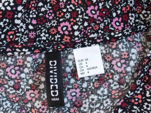 34/XS Květinové H&M šaty s krátkým rukávkem