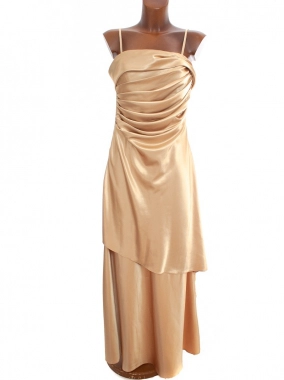 M/L Zlaté společenské dámské šaty Nuance