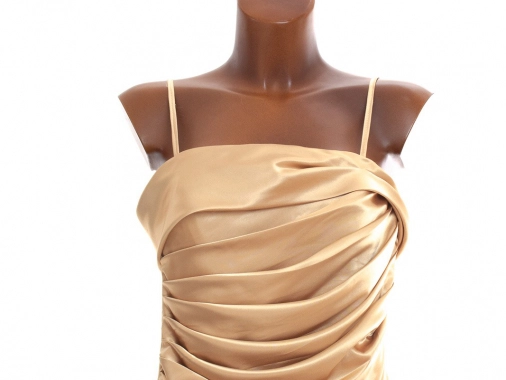 M/L Zlaté společenské dámské šaty Nuance