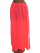 L/XL Červenorůžová jahodová dámská maxi sukně