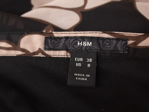38/M Béžovočerná květinová dámská sukně H&M
