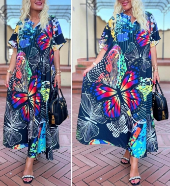 Nové luxusní dámské maxi šaty oversize s motýly