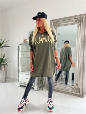 XL/XXL Dámské bavlněné šaty Wish na stažení