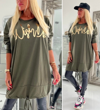 XL/XXL Dámské bavlněné šaty Wish na stažení