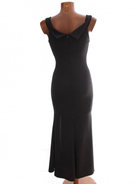 XS/S Slavnostní černé dámské pružné dlouhé šaty