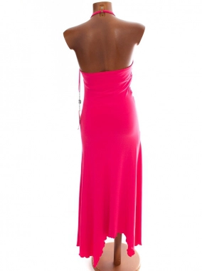 40/L Nozze nové růžové společenské maxi šaty