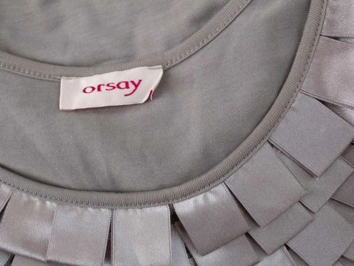 S/M Stříbrnošedé zajímavé dámské pružné šaty Orsay