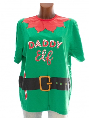 L/XL Daddy Elf vánoční bavlněné tričko