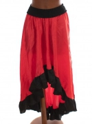 L/XL Červená saténová dámská sukně