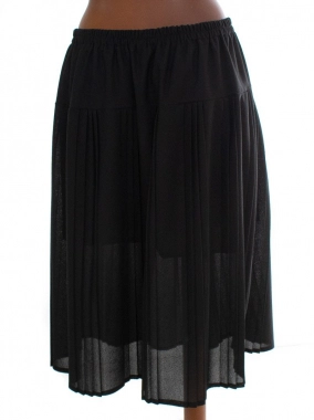 XL/XXL Černá dámská plisovaná sukně s podšívkou