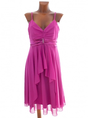 42 Růžovofialové dámské šaty Bodyflirt na ramínka