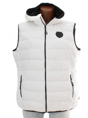 L Bílá dámská prošívaná vesta Sam73 s kapucí