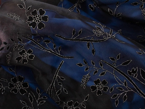 S/M Slavnostní večerní plesové modročerné šaty
