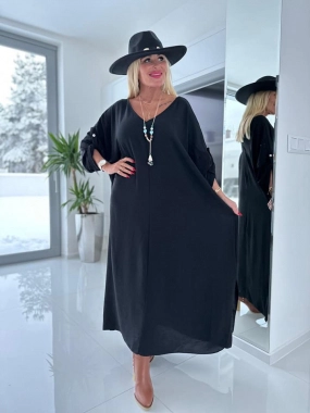 58/60 9XL Černé nové maxi dlouhé dámské šaty