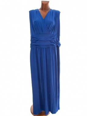 6XL Modré společenské plesové dámské pružné šaty