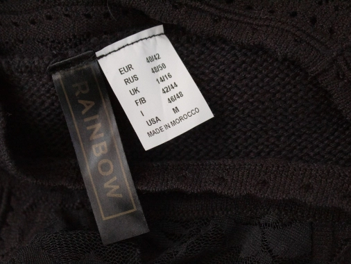 M/L Pletené dámské šaty zdobené krajkou Rainbow