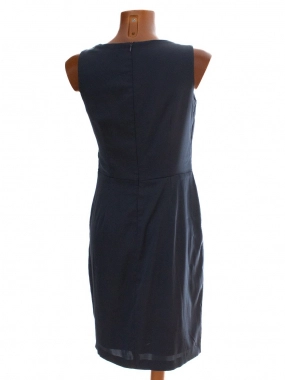 38/M Modré saténové pružné celoroční šaty Esprit