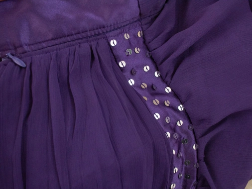 40/L Lipsy fialové slavnostní šaty zdobené flitry