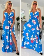 S/M Nové květinové dámské dlouhé šaty na ramínka