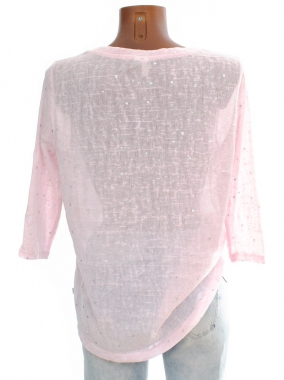 XL Růžová pletená halenka S.Oliver 3/4 rukáv