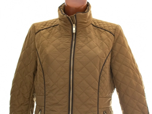 L/XL Zelná khaki prošívaná dámská bunda H&M