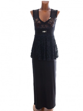 XS/S Nádherné dámské černé šaty Masca s krajkou